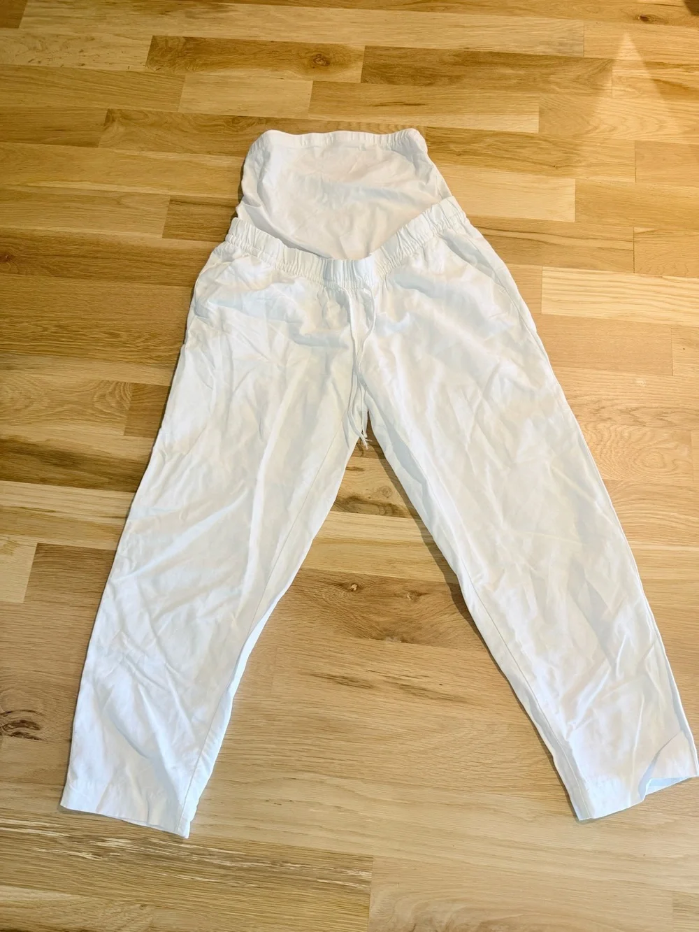 H&M LINEN-BLEND PANTS Small